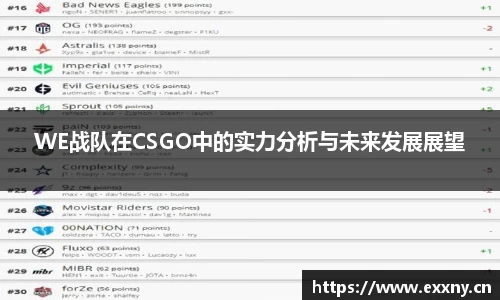 WE战队在CSGO中的实力分析与未来发展展望