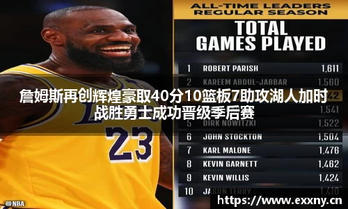詹姆斯再创辉煌豪取40分10篮板7助攻湖人加时战胜勇士成功晋级季后赛